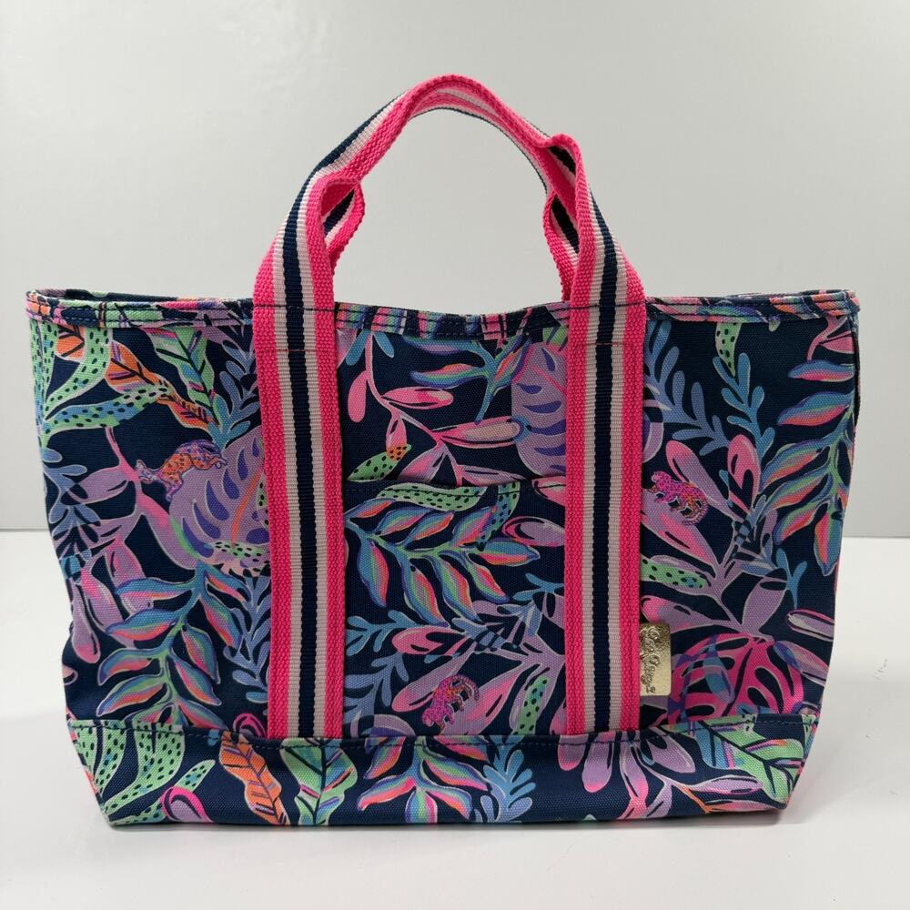 Lilly Pulitzer Mini Mercato Tote Navy Oyster Bay You've Been Spotted Bag